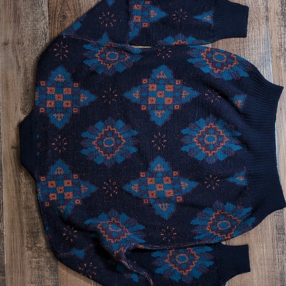 Vintage Warren Scott Wool Blend Crewneck Old Man Sweater Size Large Patterned - Picture 6 of 11